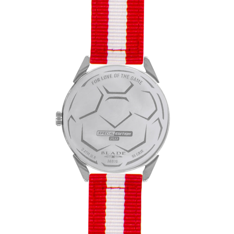 BLADE White-Red Retro-Fútbol Special Edition NATO Strap Watch