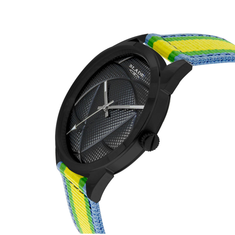 BLADE Yellow-Green-Blue Retro-Fútbol Special Edition NATO Strap Watch