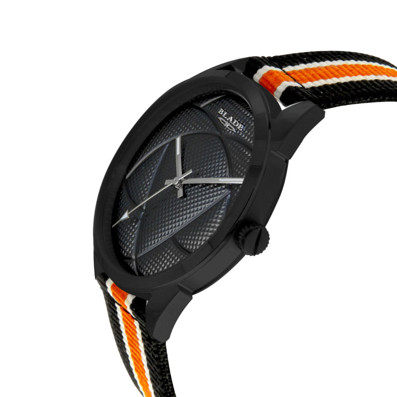 BLADE Black-Orange-White Retro-Fútbol Special Edition NATO Strap Watch