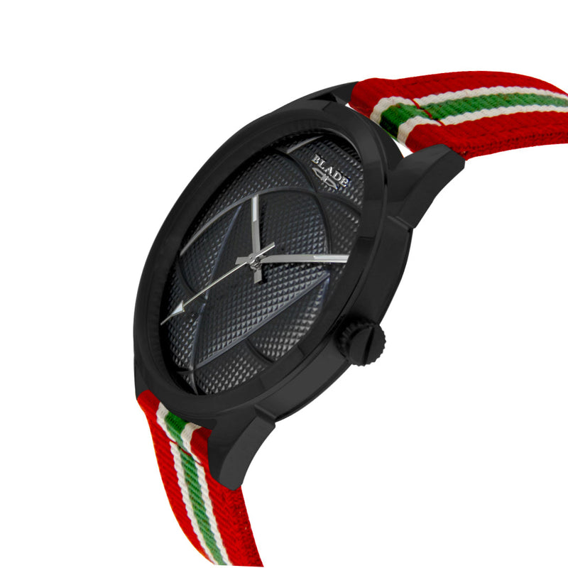 BLADE Red-Green-White Retro-Fútbol Special Edition NATO Strap Watch