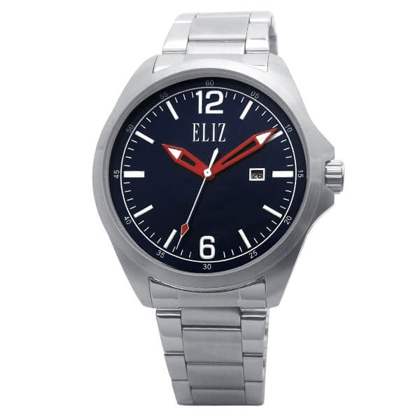 Eliz Men's Blue Dial Stainless steel case and band Analog Watch ES8680G2SBS 1